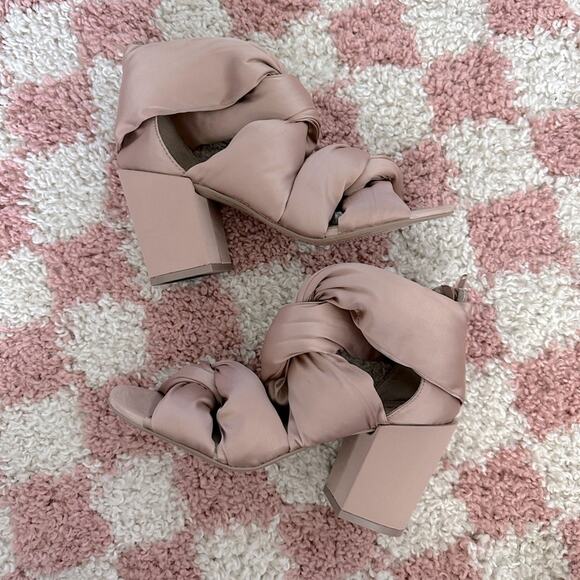 Kelsi Dagger Brooklyn Maddox Knotted Satin Heels-7 - Picture 1 of 13